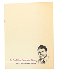 1984 Tom Osborne Appreciation Banquet Program Nebraska Cornhuskers, Nebraska One of a kind, Huskers One of a kind, Nebraska 1978 NU OU Basketball Program, Huskers 1978 NU OU Basketball Program