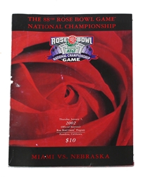 2002 Rose Bowl Program Nebraska Cornhuskers, 2002 Rose Bowl Program