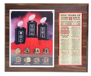 5 Years Of Dominance Plaque Nebraska Cornhuskers, 5 Years Of Dominance Plaque