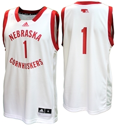 Adidas #1 Nebraska Swingman Basketball Home Court Jersey Nebraska Cornhuskers, Nebraska  Mens Jerseys, Huskers  Mens Jerseys, Nebraska  Mens Jerseys, Huskers  Mens Jerseys, Nebraska Basketball, Huskers Basketball, Nebraska Adidas, Huskers Adidas, Nebraska Adidas White #1 Nebraska Swingman Basketball Jersey , Huskers Adidas White #1 Nebraska Swingman Basketball Jersey 