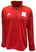 Adidas 2024 Nebraska Coaches LS Knit Quarter Zip - Red - AW-H9135