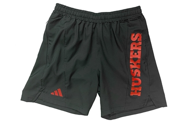 Adidas D4T Huskers Woven Shorts - Black Nebraska Cornhuskers, Nebraska  Mens Shorts & Pants, Huskers  Mens Shorts & Pants, Nebraska Shorts & Pants, Huskers Shorts & Pants, Nebraska Black Out!, Huskers Black Out!, Nebraska Adidas Black D4T Huskers Woven Shorts With Pockets, Huskers Adidas Black D4T Huskers Woven Shorts With Pockets