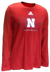 Adidas Locker Lines Football LS Tee - Red Nebraska Cornhuskers, Nebraska  Long Sleeve, Huskers  Long Sleeve, Nebraska  Mens, Huskers  Mens, Nebraska  Mens T-Shirts, Huskers  Mens T-Shirts, Nebraska Adidas, Huskers Adidas, Nebraska Adidas Red Locker Lines Football LS Fresh Tee, Huskers Adidas Red Locker Lines Football LS Fresh Tee