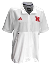 Adidas Nebraska Coaches Sideline Quarter Zip Knit Jacket - White Nebraska Cornhuskers, Nebraska  Mens Outerwear, Huskers  Mens Outerwear, Nebraska  Mens, Huskers  Mens, Nebraska  Mens Polos, Huskers  Mens Polos, Nebraska Adidas, Huskers Adidas, Nebraska Adidas White Nebraska SS Quarter Zip Knit Jacket, Huskers Adidas White Nebraska SS Quarter Zip Knit Jacket