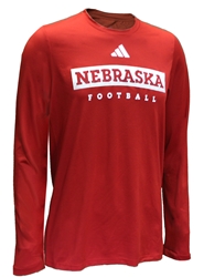 Adidas Nebraska Football Locker Pregame LS Tee - Red Nebraska Cornhuskers, Nebraska  Mens T-Shirts, Huskers  Mens T-Shirts, Nebraska  Mens, Huskers  Mens, Nebraska  Long Sleeve, Huskers  Long Sleeve, Nebraska Adidas, Huskers Adidas, Nebraska Adidas Red Nebraska Football Locker Practice LS Pregame Tee, Huskers Adidas Red Nebraska Football Locker Practice LS Pregame Tee