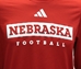 Adidas Nebraska Football Locker Pregame LS Tee - Red - AT-G1281