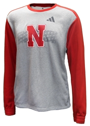 Adidas Nebraska Locker Pattern Fade Stripe Crew Nebraska Cornhuskers, Nebraska  Crew, Huskers  Crew, Nebraska  Mens, Huskers  Mens, Nebraska  Mens Sweatshirts, Huskers  Mens Sweatshirts, Nebraska Adidas, Huskers Adidas, Nebraska Adidas Grey Nebraska Locker Pattern Fade Stripe Crew, Huskers Adidas Grey Nebraska Locker Pattern Fade Stripe Crew