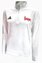 Adidas White Husker Script Quarter Zip Golf Jacket Nebraska Cornhuskers, Nebraska  Mens, Huskers  Mens, Nebraska  Mens Outerwear, Huskers  Mens Outerwear, Nebraska Adidas, Huskers Adidas, Nebraska Golf, Huskers Golf, Nebraska Adidas White Husker Script 1/4 Zip Golf Jacket, Huskers Adidas White Husker Script 1/4 Zip Golf Jacket