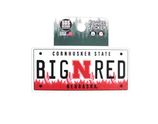 Big Red License Plate Rugged Sticker Nebraska Cornhuskers, Nebraska Stickers Decals & Magnets, Huskers Stickers Decals & Magnets, Nebraska Vehicle, Huskers Vehicle, Nebraska Big Red License Plate Rugged Sticker SDS Designs, Huskers Big Red License Plate Rugged Sticker SDS Designs