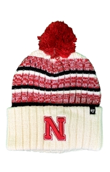 Crimson N Cream Nebraska Tavern Knit Beanie Nebraska Cornhuskers, Nebraska  Mens Hats, Huskers  Mens Hats, Nebraska  Mens Hats, Huskers  Mens Hats, Nebraska Cream And Red Nebraska Tavern Knit Cuff Beanie With Pom 47 Brand, Huskers Cream And Red Nebraska Tavern Knit Cuff Beanie With Pom 47 Brand