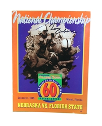 Historic 1994 Orange Bowl Game Program Signed by Coach Osborne Nebraska Cornhuskers, 1983 Colorado Game Program