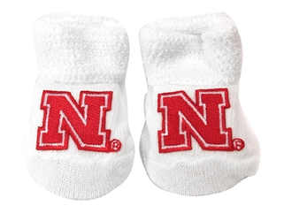 Husker N Baby Bootie Set - White Nebraska Cornhuskers, Nebraska  Infant, Huskers  Infant, Nebraska  Kids, Huskers  Kids, Nebraska Footwear, Huskers Footwear, Nebraska White N Bootie Set TFA, Huskers White N Bootie Set TFA