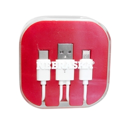 Huskers 3-in-1 Charging Cable Nebraska Cornhuskers, Nebraska  Office Den & Entry, Huskers  Office Den & Entry, Nebraska Huskers 3-in-1 Charging Cable , Huskers Huskers 3-in-1 Charging Cable 