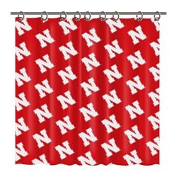 Huskers N Repeat Shower Curtain Nebraska Cornhuskers, Nebraska  Bedroom & Bathroom, Huskers  Bedroom & Bathroom, Nebraska Red Iron N Repeat Print Shower Curtain With Rings Sewing Concepts, Huskers Red Iron N Repeat Print Shower Curtain With Rings Sewing Concepts