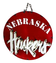 Huskers Recycled Round Wheel Wall Sign Nebraska Cornhuskers, Nebraska  Game Room & Big Red Room, Huskers  Game Room & Big Red Room, Nebraska  Patio, Lawn & Garden, Huskers  Patio, Lawn & Garden, Nebraska Wall Decor, Huskers Wall Decor, Nebraska Huskers Recycled Round Wheel Wall Sign, Huskers Huskers Recycled Round Wheel Wall Sign