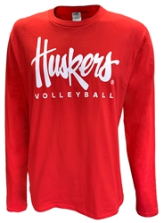 Huskers Volleyball Basic LS Tee Nebraska Cornhuskers, Nebraska  Long Sleeve, Huskers  Long Sleeve, Nebraska  Mens T-Shirts, Huskers  Mens T-Shirts, Nebraska  Mens, Huskers  Mens, Nebraska Volleyball, Huskers Volleyball, Nebraska Red Huskers Script Volleyball LS Tee Shirts 101, Huskers Red Huskers Script Volleyball LS Tee Shirts 101