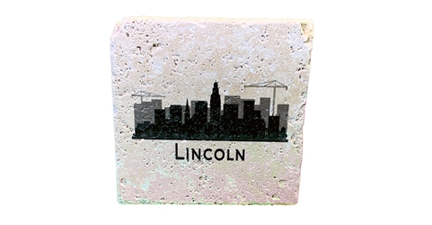 Lincoln Nebraska Skyline Stone Coaster Nebraska Cornhuskers, Nebraska  Kitchen & Glassware, Huskers  Kitchen & Glassware, Nebraska  Game Room & Big Red Room, Huskers  Game Room & Big Red Room, Nebraska Lincoln Nebraska Skyline Stone Coaster CoasterWorx  , Huskers Lincoln Nebraska Skyline Stone Coaster CoasterWorx  