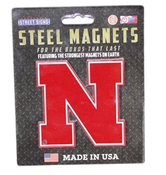 N Logo Steel Magnet Nebraska Cornhuskers, Nebraska  Game Room & Big Red Room, Huskers  Game Room & Big Red Room, Nebraska Stickers Decals & Magnets, Huskers Stickers Decals & Magnets, Nebraska N Logo Steel Magnet 4 Inch AStS, Huskers N Logo Steel Magnet 4 Inch AStS