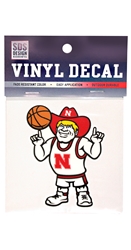 NEW HERBIE!  Basketball Herbie Husker 3 Inch Decal Nebraska Cornhuskers, Nebraska Stickers Decals & Magnets, Huskers Stickers Decals & Magnets, Nebraska Basketball, Huskers Basketball, Nebraska Nebraska 3 Inch Herbie Basketball Vinyl Decal SDS, Huskers Nebraska 3 Inch Herbie Basketball Vinyl Decal SDS