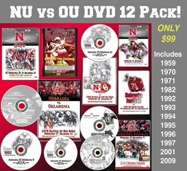 NU vs OU DVD 12 Pack! Husker football, Nebraska cornhuskers merchandise, husker merchandise, nebraska merchandise, nebraska cornhuskers dvd, husker dvd, nebraska football dvd, nebraska cornhuskers videos, husker videos, nebraska football videos, husker game dvd, husker bowl game dvd, husker dvd subscription, nebraska cornhusker dvd subscription, husker football season on dvd, nebraska cornhuskers dvd box sets, husker dvd box sets, Nebraska Cornhuskers, 5 Years of Dominance Season Box Sets!