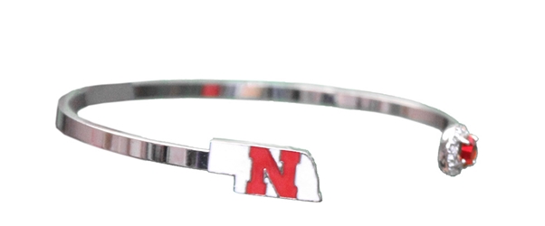 Nebraska Bangle N Crystals Stone Armory Nebraska Cornhuskers, Nebraska  Jewelry & Hair, Huskers  Jewelry & Hair, Nebraska  Ladies, Huskers  Ladies, Nebraska  Ladies Accessories, Huskers  Ladies Accessories, Nebraska Nebraska Bangle With Crystals Stone Armory, Huskers Nebraska Bangle With Crystals Stone Armory