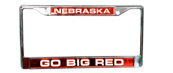 Nebraska Chrome Go Big Red License Plate Nebraska Cornhuskers, Nebraska Vehicle, Huskers Vehicle, Nebraska Nebraska Chrome Go Big Red License Plate Frame Rico , Huskers Nebraska Chrome Go Big Red License Plate Frame Rico 