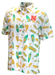 Nebraska Corn Cob Button Up Shirt Nebraska Cornhuskers, Nebraska  Mens Polos, Huskers  Mens Polos, Nebraska Polos, Huskers Polos, Nebraska White Nebraska Corn Cob Button Up Shirt Wes And Willy, Huskers White Nebraska Corn Cob Button Up Shirt Wes And Willy