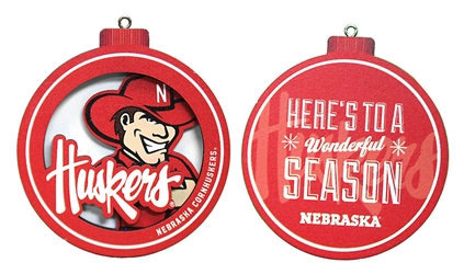 Nebraska Cornhuskers 3D Ornament Nebraska Cornhuskers, Nebraska  Holiday Items, Huskers  Holiday Items, Nebraska Nebraska Cornhuskers 3D Logo series Ornament You The Fan, Huskers Nebraska Cornhuskers 3D Logo series Ornament You The Fan