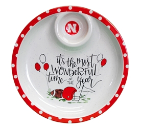 Nebraska Football Tailgate Chip And Dip Plate Nebraska Cornhuskers, Nebraska  Kitchen & Glassware, Huskers  Kitchen & Glassware, Nebraska  Tailgating, Huskers  Tailgating, Nebraska  Game Room & Big Red Room, Huskers  Game Room & Big Red Room, Nebraska Nebraska Football Tailgate Chip And Dip Plate, Huskers Nebraska Football Tailgate Chip And Dip Plate