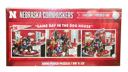 Nebraska Game Day Dog House 1,000 Piece Puzzle Nebraska Cornhuskers, Nebraska  Game Room & Big Red , Huskers  Game Room & Big Red , Nebraska Nebraska Game Day In The Dog House 1,000 Piece Purebred Fans Panormic Puzzle You The Fan , Huskers Nebraska Game Day In The Dog House 1,000 Piece Purebred Fans Panormic Puzzle You The Fan 