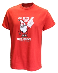 Nebraska Go Big Or Go Gnome Tee Nebraska Cornhuskers, Nebraska  Mens T-Shirts, Huskers  Mens T-Shirts, Nebraska  Mens, Huskers  Mens, Nebraska  Short Sleeve, Huskers  Short Sleeve, Nebraska Red Nebraska Go Big Or Go Gnome Life Is Good SS Tee Blue 84, Huskers Red Nebraska Go Big Or Go Gnome Life Is Good SS Tee Blue 84