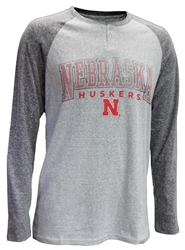 Nebraska Huskers Double Button Henley Nebraska Cornhuskers, Nebraska  Mens T-Shirts, Huskers  Mens T-Shirts, Nebraska  Mens, Huskers  Mens, Nebraska  Long Sleeve, Huskers  Long Sleeve, Nebraska Nebraska Ledger Henley 2 Button LS Tee, Huskers Nebraska Ledger Henley 2 Button LS Tee