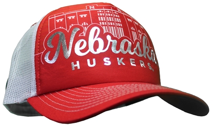 Nebraska Huskers Memorial Stadium Foil Foam Snap Trucker Nebraska Cornhuskers, Nebraska  Mens Hats, Huskers  Mens Hats, Nebraska  Mens Hats, Huskers  Mens Hats, Nebraska Red Nebraska Huskers Foil With Memorial Stadium Adjustable Snapback Foam Trucker Zephyr, Huskers Red Nebraska Huskers Foil With Memorial Stadium Adjustable Snapback Foam Trucker Zephyr