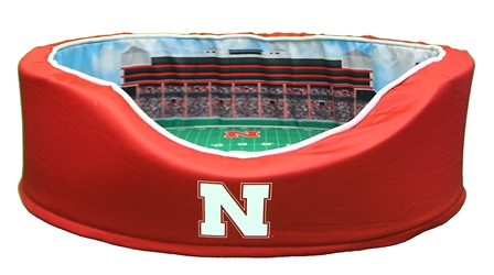 Nebraska Huskers Memorial Stadium Pet Bed - Medium Nebraska Cornhuskers, Nebraska Pet Items, Huskers Pet Items, Nebraska Nebraska Huskers Memorial Stadium Medium Pet Bed Stadium Spot, Huskers Nebraska Huskers Memorial Stadium Medium Pet Bed Stadium Spot