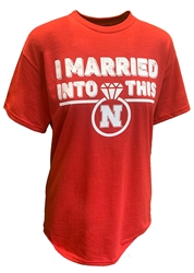 Nebraska I Married Into This (!) Tee Nebraska Cornhuskers, Nebraska  Mens T-Shirts, Huskers  Mens T-Shirts, Nebraska  Short Sleeve, Huskers  Short Sleeve, Nebraska  Mens, Huskers  Mens, Nebraska Red Nebraska I Married Into This SS Tee Shirts 101, Huskers Red Nebraska I Married Into This SS Tee Shirts 101