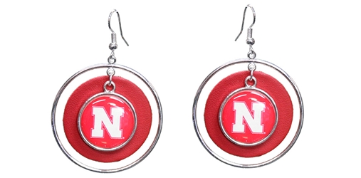 Nebraska Iron N Lindy Dangle Earrings Nebraska Cornhuskers, Nebraska  Jewelry & Hair, Huskers  Jewelry & Hair, Nebraska  Ladies, Huskers  Ladies, Nebraska  Ladies Accessories, Huskers  Ladies Accessories, Nebraska Silver With Red Nebraska Iron N Lindy Dangle Earrings From The Heart, Huskers Silver With Red Nebraska Iron N Lindy Dangle Earrings From The Heart