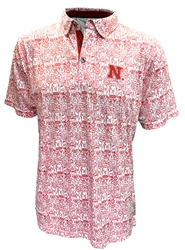 Nebraska Its Game Day Polo  Nebraska Cornhuskers, Nebraska  Mens Polos, Huskers  Mens Polos, Nebraska Polos, Huskers Polos, Nebraska White With Red Nebraska Its Time All Over Printed SS Polo Colosseum, Huskers White With Red Nebraska Its Time All Over Printed SS Polo Colosseum