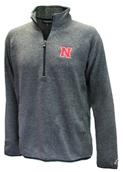 Nebraska Saranac Quarter Zip Sweater Nebraska Cornhuskers, Nebraska  Mens Outerwear, Huskers  Mens Outerwear, Nebraska  Mens, Huskers  Mens, Nebraska Charcoal Grey Nebraska Saranac 1/4 Zip Sweater League, Huskers Charcoal Grey Nebraska Saranac 1/4 Zip Sweater League