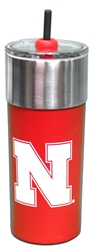 Nebraska Stainless Steel Tumbler N Straw Nebraska Cornhuskers, Nebraska  Kitchen & Glassware, Huskers  Kitchen & Glassware, Nebraska  Game Room & Big Red Room, Huskers  Game Room & Big Red Room, Nebraska  Tailgaiting, Huskers  Tailgaiting, Nebraska Vehicle, Huskers Vehicle, Nebraska Nebraska N Stainless Steel Harry Tumbler With Straw Neil Enterprises, Huskers Nebraska N Stainless Steel Harry Tumbler With Straw Neil Enterprises