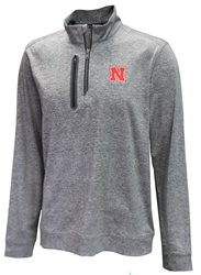 Nebraska Stealth Cutter & Buck Quarter Zip Nebraska Cornhuskers, Nebraska  Mens Outerwear, Huskers  Mens Outerwear, Nebraska  Mens , Huskers  Mens , Nebraska Elemental Grey Nebraska Stealth Heathered 1/4 Zip Cutter & Buck, Huskers Elemental Grey Nebraska Stealth Heathered 1/4 Zip Cutter & Buck