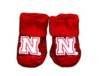 Nebraska Stripe Baby Booties Nebraska Cornhuskers, Nebraska  Infant, Huskers  Infant, Nebraska  Footwear, Huskers  Footwear, Nebraska  Kids, Huskers  Kids, Nebraska Nebraska Stripe Baby Bootie, Huskers Nebraska Stripe Baby Bootie