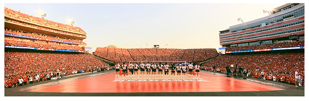 Nebraska Volleyball Day Panorama Print Nebraska Cornhuskers, Nebraska  Print & Posters, Huskers  Print & Posters, Nebraska Volleyball, Huskers Volleyball, Nebraska Nebraska Volleyball Day Panorama Poster Jeremy Buss Photography, Huskers Nebraska Volleyball Day Panorama Poster Jeremy Buss Photography