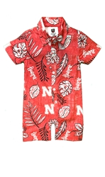 Newborn Nebraska Huskers Maui Romper Nebraska Cornhuskers, Nebraska  Infant, Huskers  Infant, Nebraska Vntage Red Newborn Floral Nebraska Huskers SS Nantucket Romper Wes And Willy, Huskers Vntage Red Newborn Floral Nebraska Huskers SS Nantucket Romper Wes And Willy