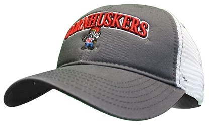 Cornhuskers Herbie How Are Ya Trucker Nebraska Cornhuskers, Nebraska  Mens Hats, Huskers  Mens Hats, Nebraska  Mens  Hats, Huskers  Mens  Hats, Nebraska Grey And White Herbie Cornhuskers Adjustable Trucker Legacy, Huskers Grey And White Herbie Cornhuskers Adjustable Trucker Legacy