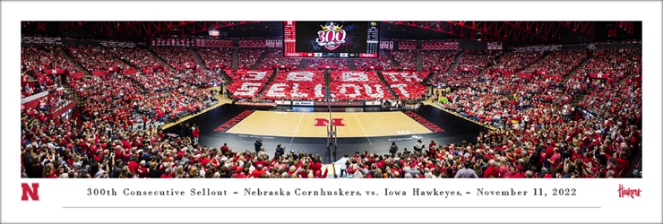 Poster Nebraska Volleyball 300th Consecutive Sellout Panorama Nebraska Cornhuskers, Nebraska Home & Office, Huskers Home & Office, Nebraska  Game Room & Big Red Room, Huskers  Game Room & Big Red Room, Nebraska  Office Den & Entry, Huskers  Office Den & Entry, Nebraska Wall Decor, Huskers Wall Decor, Nebraska  Prints & Posters, Huskers  Prints & Posters, Nebraska Poster Nebraska Volleyball 300th Consecutive Sellout Panorama, Huskers Poster Nebraska Volleyball 300th Consecutive Sellout Panorama