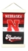 Reversible Nebraska Huskers Merry Christmas Plaid Banner Hang-Sign - OD-G4829