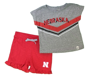 Toddler Girls Nebraska Snowball Short Set Nebraska Cornhuskers, Nebraska  Childrens, Huskers  Childrens, Nebraska  Tank Tops, Huskers  Tank Tops, Nebraska Shorts & Pants, Huskers Shorts & Pants, Nebraska Toddler Girls Grey And Red Nebraska Snowball Short Set Colosseum, Huskers Toddler Girls Grey And Red Nebraska Snowball Short Set Colosseum