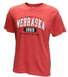 University Of Nebraska 1869 Victory Tee Nebraska Cornhuskers, Nebraska  Mens, Huskers  Mens, Nebraska  Short Sleeve, Huskers  Short Sleeve, Nebraska  Mens T-Shirts, Huskers  Mens T-Shirts, Nebraska Red University Of Nebraska Victory Falls SS Tee League, Huskers Red University Of Nebraska Victory Falls SS Tee League