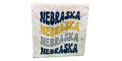 Wavy Nebraska Text Stone Coaster  Nebraska Cornhuskers, Nebraska  Kitchen & Glassware, Huskers  Kitchen & Glassware, Nebraska  Game Room & Big Red Room, Huskers  Game Room & Big Red Room, Nebraska Wavy Nebraska Text Stone Coaster CoasterWorx  , Huskers Wavy Nebraska Text Stone Coaster CoasterWorx  