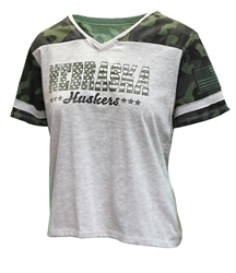 Womens Camo Nebraska Huskers OHT VNeck Nebraska Cornhuskers, Nebraska  Ladies T-Shirts, Huskers  Ladies T-Shirts, Nebraska  Ladies, Huskers  Ladies, Nebraska  Short Sleeve, Huskers  Short Sleeve, Nebraska Camo, Huskers Camo, Nebraska Womens Grey And Camo Nebraska Huskers OHT SS VNeck Tee Colosseum, Huskers Womens Grey And Camo Nebraska Huskers OHT SS VNeck Tee Colosseum